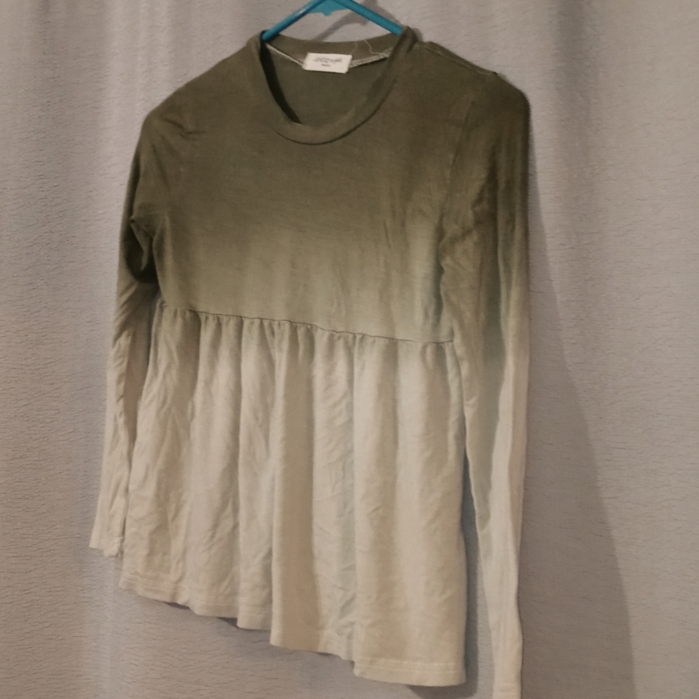 Girls green ombre shirt long sleeve